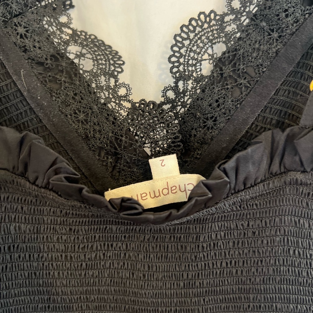 V. Chapman Black Ruffled Tiered Midi Dress - Picture 3 of 4